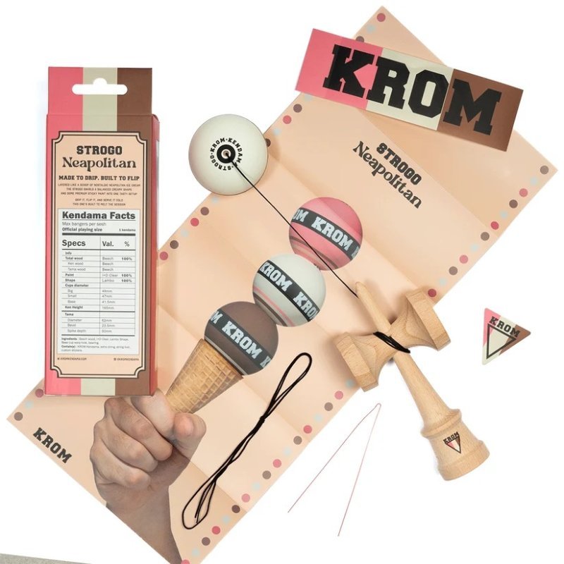 Krom Strogo Neapolitan Vainilla Kendama | Forma Lambo - imagen 7 de 7