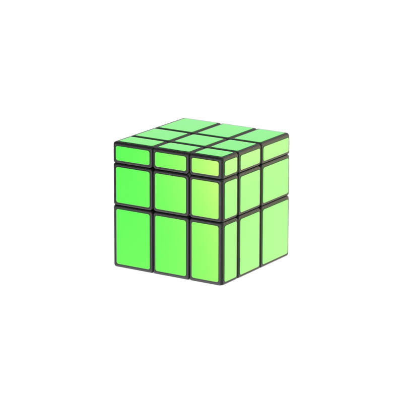 QiYi 3x3 Mirror Cube Black - Glow in the Dark Fluorescent Sticker Puzzle