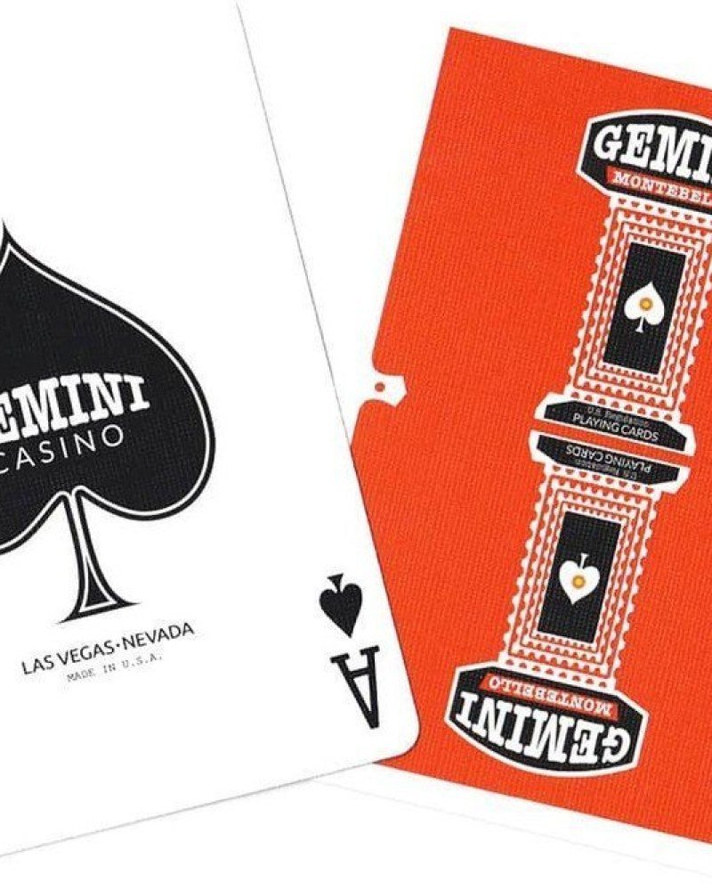 Cartes Gemini Casino Orange  | Playing Cards - image 2 sur 3