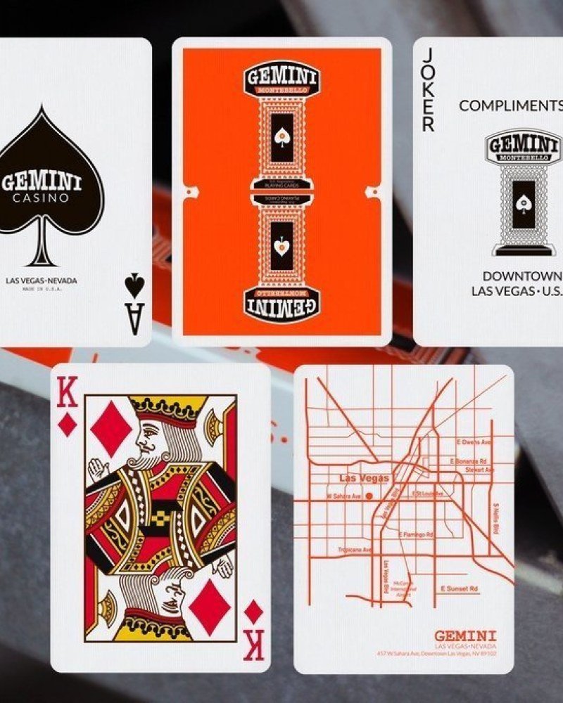 Mazzo Di Carte Gemini Casino Orange  | Playing Cards | - immagine 3 di 3
