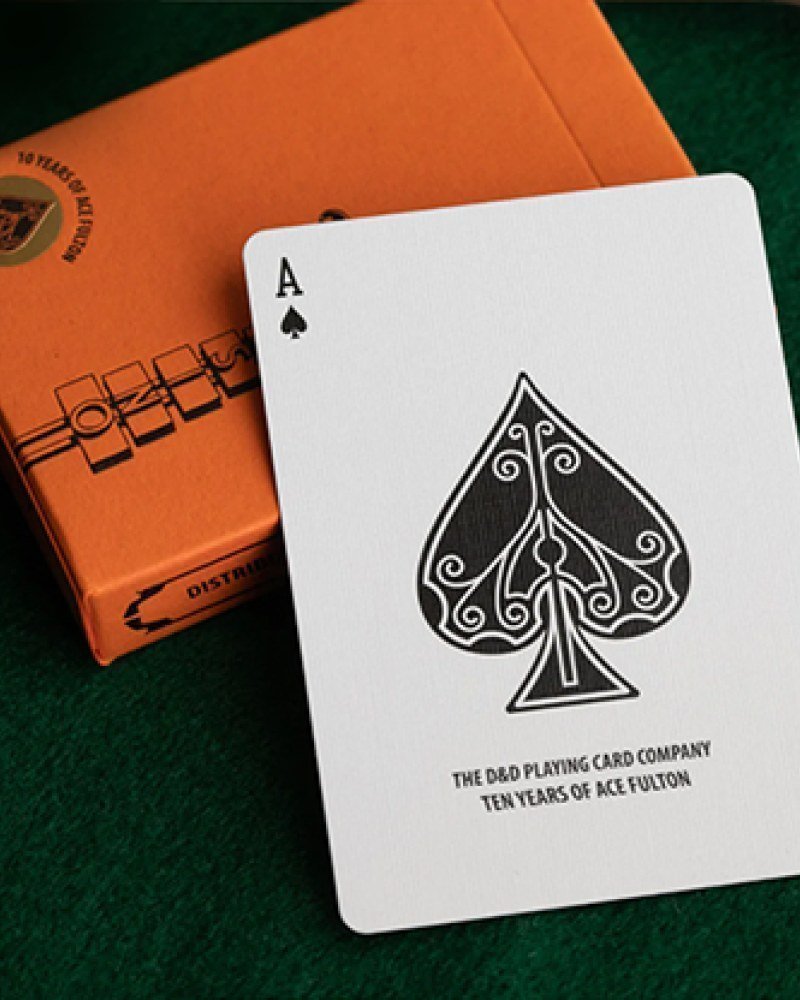 Baraja de Cartas: ACE FULTON'S 10 YEAR ANNIVERSARY SUNSET ORANGE PLAYING CARDS - image 5 of 6