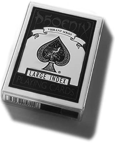 Phoenix Vibrant Series Preto Índice Jumbo – Baralho de Cartas