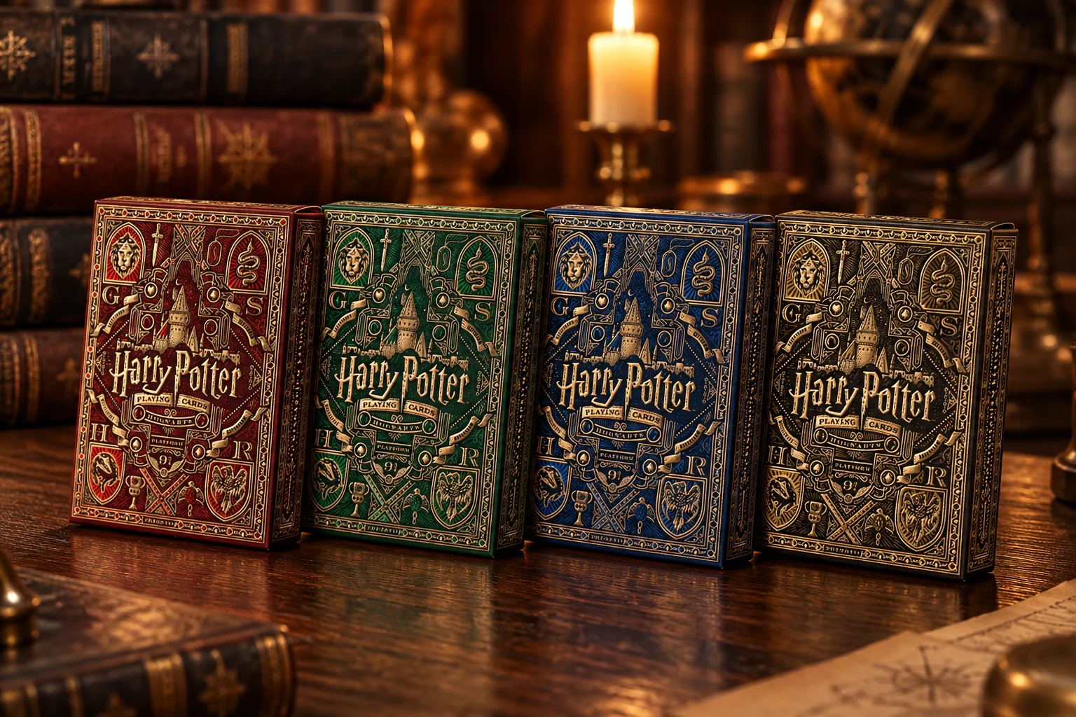 Harry Potter Spielkarten: die 4 Hogwarts-Decks von theory11